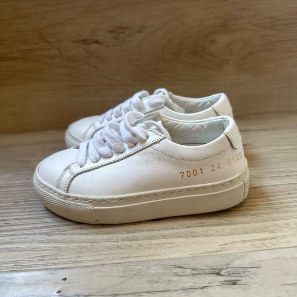 Common Projects Kids Achilles Designer Shoes - White Size EU 24/US 7 - Picture 2 of 5